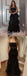 Sexy Black Tulle And Lace Spaghetti Straps Sleeveless A-Line Long Prom Dresses,SFPD0587