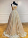 Sexy Sequin One Shoulder Sleeveless A-Line Long Prom Dresses,SFPD0512