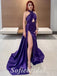 Sexy Adjustable Soft Satin Sleeveless Side Slit Mermaid Long Prom Dresses With Trailing,SFPD0740