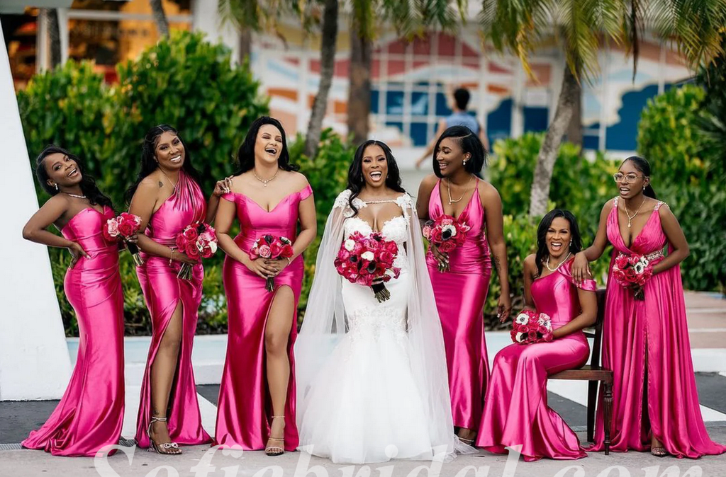 Mismatched Sexy Soft Satin Mermaid Floor Length Bridesmaid Dressses, SFWG00457