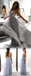 Spaghetti Lace Tulle Long A-line Light Grey Prom Dresses, Backless Prom Dresses ,PD0336
