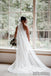 Spaghetti Straps V-neck Lace Wedding Dresses With Train, WD0306