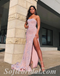 Sexy Pink Sequin Sweeetheart Sleeveless Side Slit Mermiad Long Prom Dresses,SFPD0511