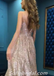 Sexy Sequin Spaghetti Straps Deep V Neck A-Line Long Prom Dresses,SFPD0284