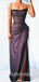 Sexy Chiffon Spaghetti Straps Side Slit Mermaid Long Prom Dresses ,PD0764