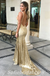 Elegant Satin V-Neck Sleeveless Open Back Mermaid Long Prom Dresses ,SFPD0271