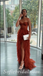 Sexy Rust Tulle And Lace Sweetheart Sleeveless Side Slit Mermaid Long Prom Dresses,SFPD0495