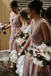 Sheath V-neck Sleeveless Floor-length Long Simple Bridesmaid Dresses, BD1076