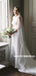 A-line Round Neck Sleeveless Simple Long Wedding Dresses With Train, WD0486