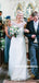Sheath Beatu Neck Cap Sleeves Lace Wedding Dresses With Train, WD0488