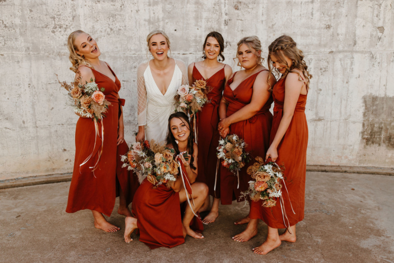 A-line Spaghetti Straps V-neck Long Belt Bridesmaid Dresses With Split, BD1110