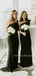 Mermaid One-shoulder Long Simple Dark Green Bridesmaid Dresses, BD1111