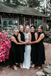 Sheath High-neck Sleeveless Long Black Bridesmaid Dresses With Belt, BD1114