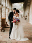 Mermaid Off-shoulder Backless Lace Appliques Wedding Dresses, WD0503