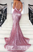 Sexy Charming Sequin Halter Criss Cross Mermaid Long Prom Dresses With Applique,SFPD0261