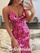 Sexy Sequin Spaghetti Straps V-Neck Sleeveless Side Slit Mermaid Long Prom Dresses,SFPD0728