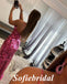 Sexy Sequin Spaghetti Straps V-Neck Sleeveless Side Slit Mermaid Long Prom Dresses,SFPD0728