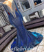 Elegant Long SleeveDeep  V-Neck Long Sleeve Mermaid Long Prom Dresses With Rhinestone And Tassel,SFPD0722