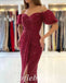 Sexy Special Tulle Off Shoulder V-Neck Sleeveless Side Slit Mermaid Long Prom Dresses,PD0751