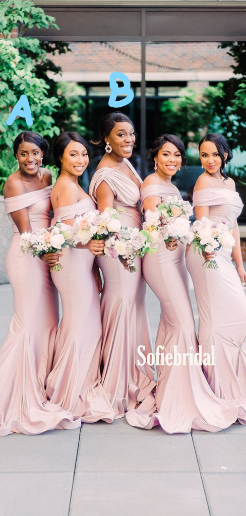 Simple Straight Mermaid Floor-length Cheap Bridesmaid Dresses,SFWG00365