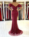 Sexy Special Tulle Off Shoulder V-Neck Sleeveless Side Slit Mermaid Long Prom Dresses,PD0751