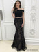 2 Pieces Black Prom Dresses, Lace Prom Dresses, Cheap Long Prom Dresses, PD0727