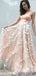 Sweetheart Long Prom Dresses, Blush Pink Prom Dresses, Lace Prom Dresses, PD0739