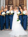Lovely Knot Long Sheath Front Slit Bridesmaid Dresses, PD0911