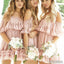 Pink Off Shoulder Short Bridesmaid Dresses, Lovely Junior Bridesmaid Dresses, PD0700