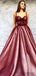 Gorgeous Straps Sweetheart Red Sleeveless Prom Dresses, PD0995