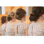 Sheath Full Lace Cap Sleeves Bridesmaid Dresses With Belt, BD1049