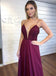 Spaghetti Long A-line Chiffon Beaded Prom Dresses, Formal Dresses, PD0903