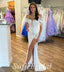 Elegant Lace And Tulle Cold Shoulder Sleeveless Side Slit Mermaid Long Prom Dresses,SFPD0654