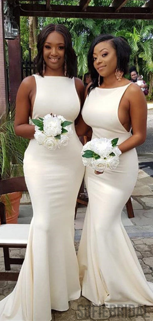 Sexy Long Mermaid Jersey Bridesmaid Dresses, PD0969