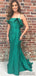 Spaghetti Long Mermaid Green Satin Prom Dresses, PD0965