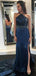 Beaded Soft Satin Sheath Prom Dresses, Backless Popular Prom Dresses, PD0746