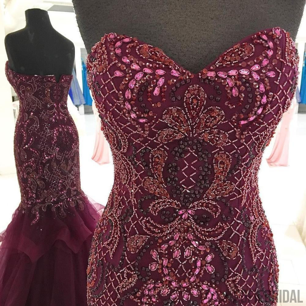 Sweetheart Prom Dresses, Beaded Prom Dresses, Mermaid Prom Dresses, Prom Dresses, PD0665
