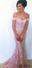 Off Shoulder Lace Long Mermaid Prom Dresses, Cheap Prom Dresses, PD0773