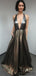 Deep V-Neck Long Prom Dresses, A-line Prom Dresses, Cheap Prom Dresses, PD0714