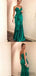 Spaghetti Ruffles Long Mermaid Soft Satin Prom Dresses, PD0872