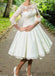 Cheap Long Sleeve Lace Illusion Short Wedding Dresses Online, WD333
