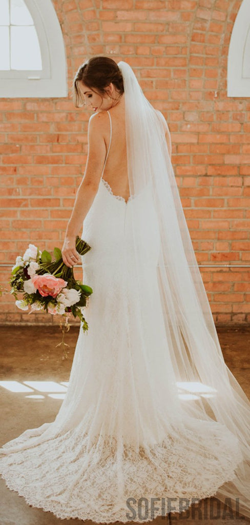 Sweetheart Long Mermaid Lace Wedding Dresses, WD0296