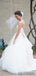 Sweetheart Long A-line Ivory Tulle Beaded Waist Wedding Dresses, WD0287