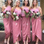 Mismatched Elastic Satin Bridesmaid Dresses, Sheath Bridesmaid Dresses, Long Bridesmaid Dresses, PD0701