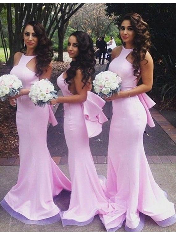 On Sale Popular Charming Open Back Sexy Mermaid Long Bridesmaid Dresses for Wedding, WG011