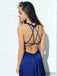 Royal Blue Lace Prom Dresses, Side Slit Prom Dresses, Cheap Prom Dresses, PD0668