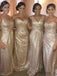 Mismatched Sequin Long Bridesmaid Dresses, Cheap Bridesmaid Dresses, PD0855