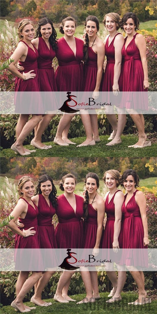 Convertible Bridesmaid Dresses, Short Bridesmaid Dresses, Cheap Bridesmaid Dresses, PD0506