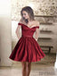 Simple Off Shoulder Red Short Cheap Homecoming Dresses 2018, CM431