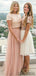 Two-pieces Sequins Top Short Sleeves Tulle Bridesmaid Dresses, BD1043